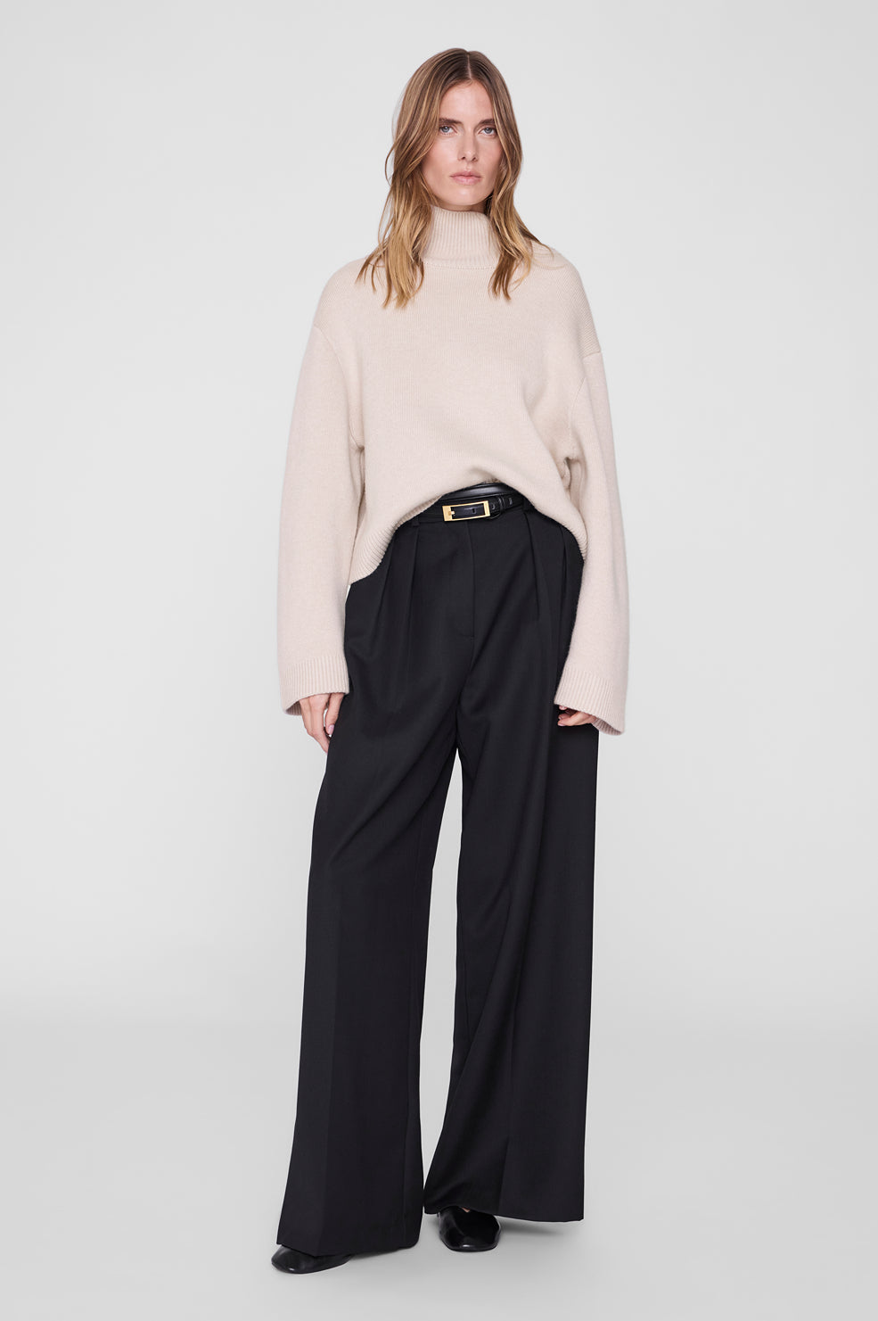 Alma Turtleneck Sweater - Beige
