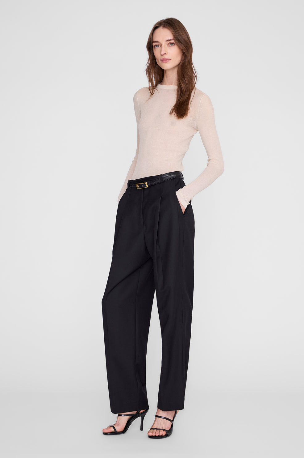 ANINE BING Amal Trouser - Black - on model front