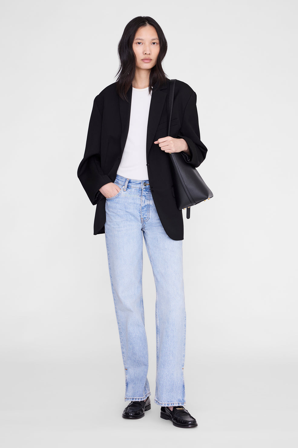 ANINE BING Amoc Loafer - Black - on model front