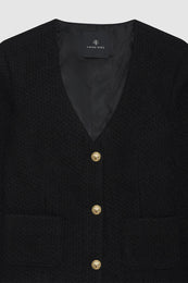 ANINE BING Anitta Jacket - Black Woven - Detail View