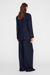 ANINE BING Aretha Blazer - Navy Pinstripe - on model back