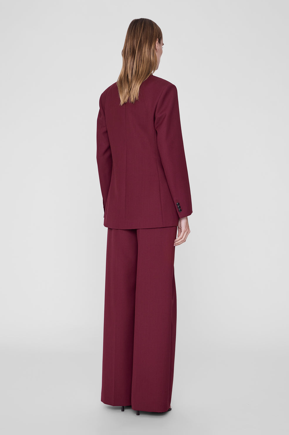 ANINE BING Aretha Blazer - Burgundy - on model back