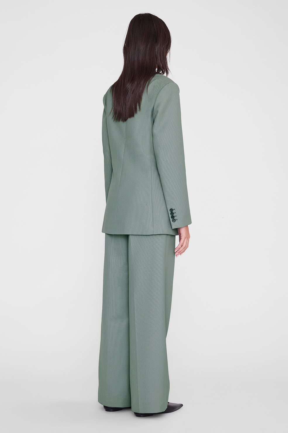 ANINE BING Aretha Blazer - Sage - on model back