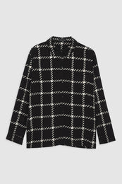 ANINE BING Aspen Shirt - Black And White Plaid - Front View
