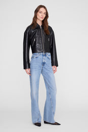 ANINE BING Assan Jacket - Black Recycled Leather - on model front second image
