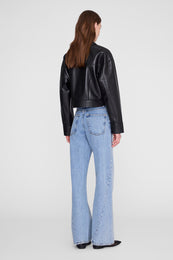 ANINE BING Assan Jacket - Black Recycled Leather - on model back view