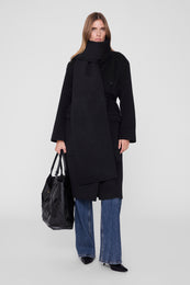 ANINE BING - Ava Scarf - Black Cashmere Blend - On Model Front