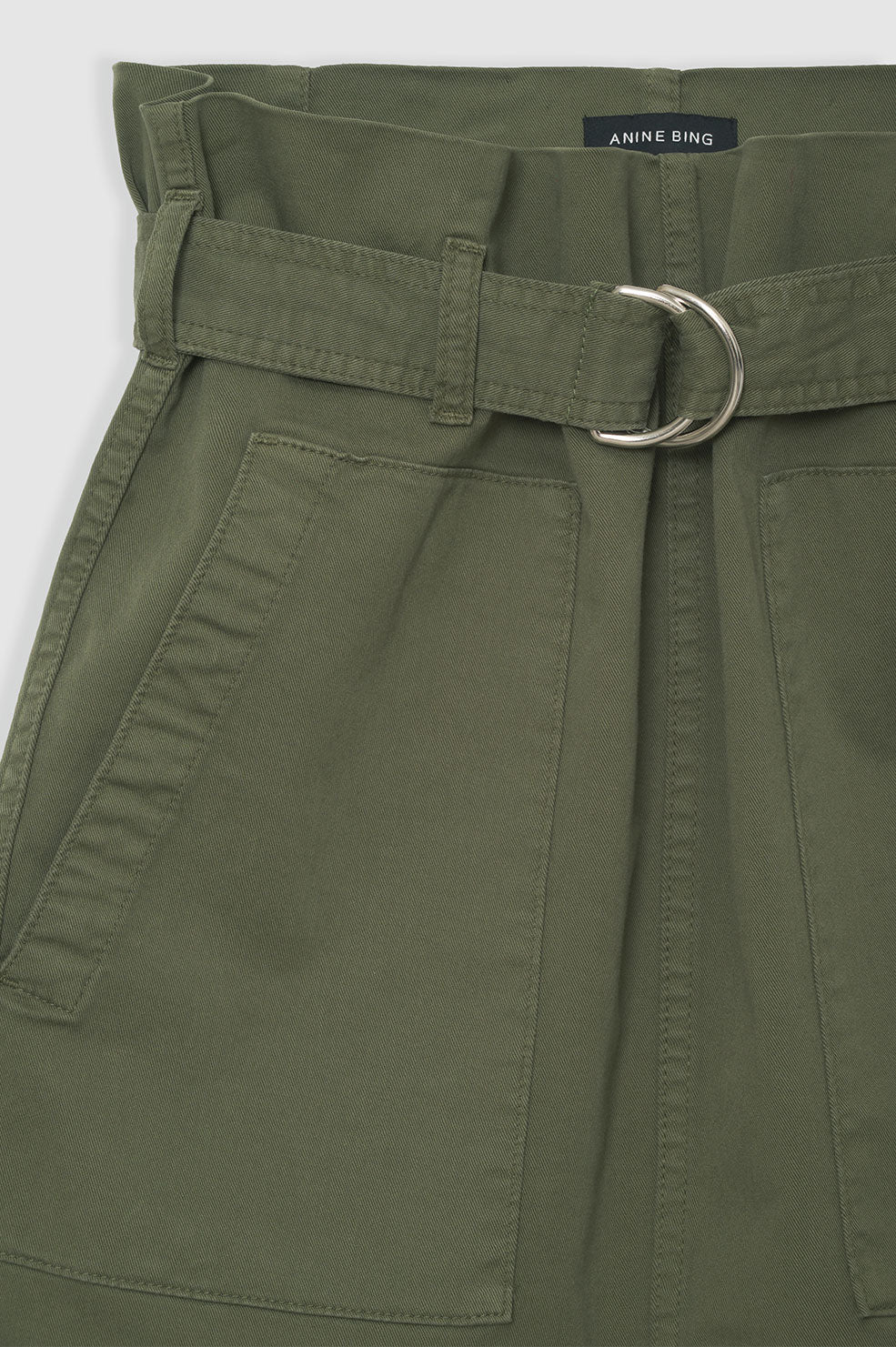 ANINE BING Aveline Skirt - Army Green - Front Detail View