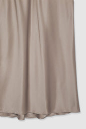 ANINE BING Bar Silk Maxi Skirt - Taupe - Detail View