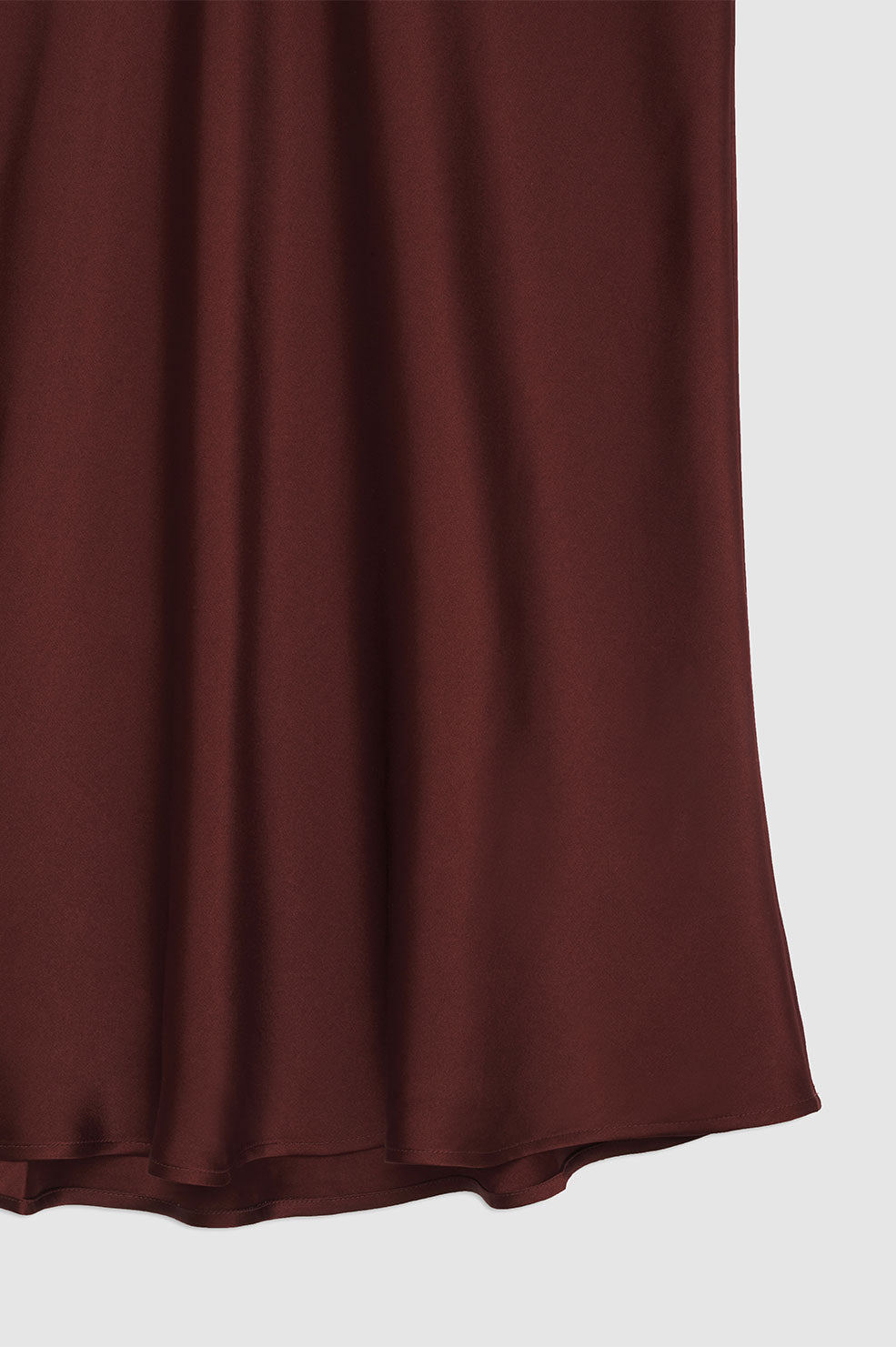 ANINE BING Bar Silk Skirt - Dark Cherry - Detail View