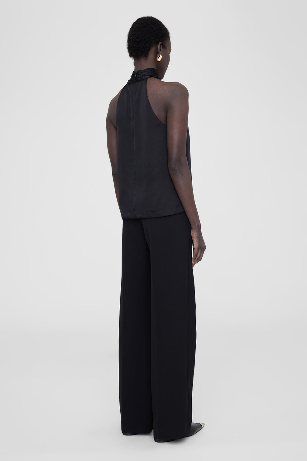 ANINE BING Becca Top - Black Satin thumbnail