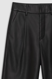ANINE BING Becky Leather Trouser - Black - On Model Back - Detail VIew