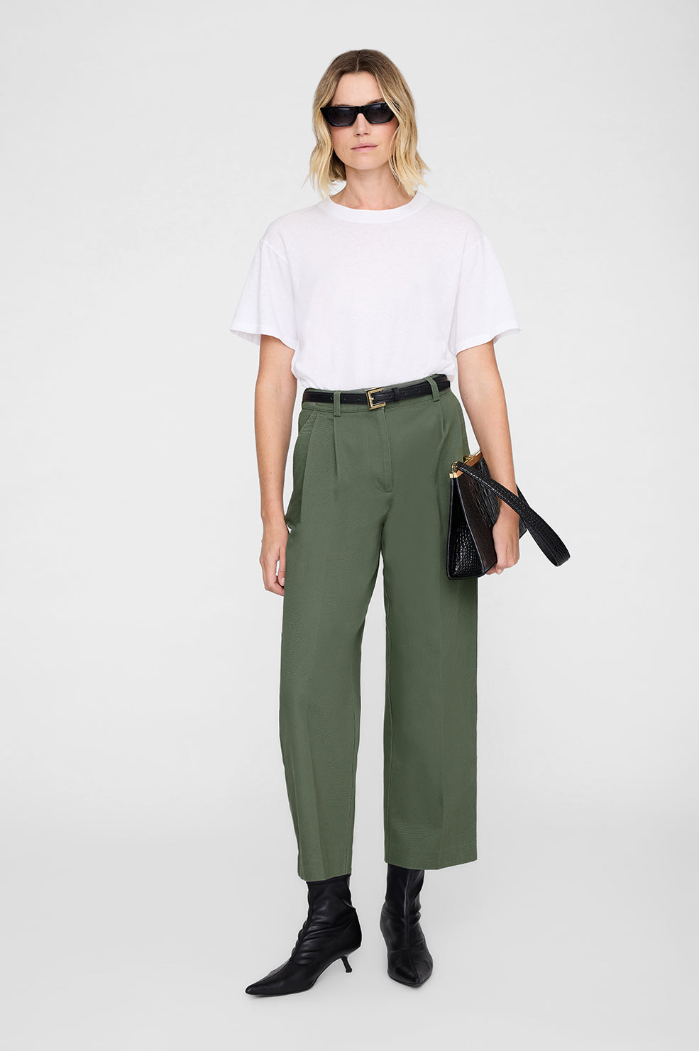 ANINE BING Belen Pant - Army - on model