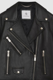 ANINE BING Benjamin Moto Jacket - Black - Detail View