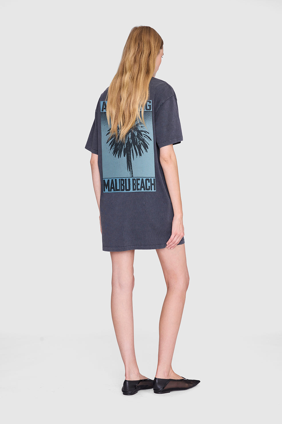 Beth Mini Dress Palm - Washed Black