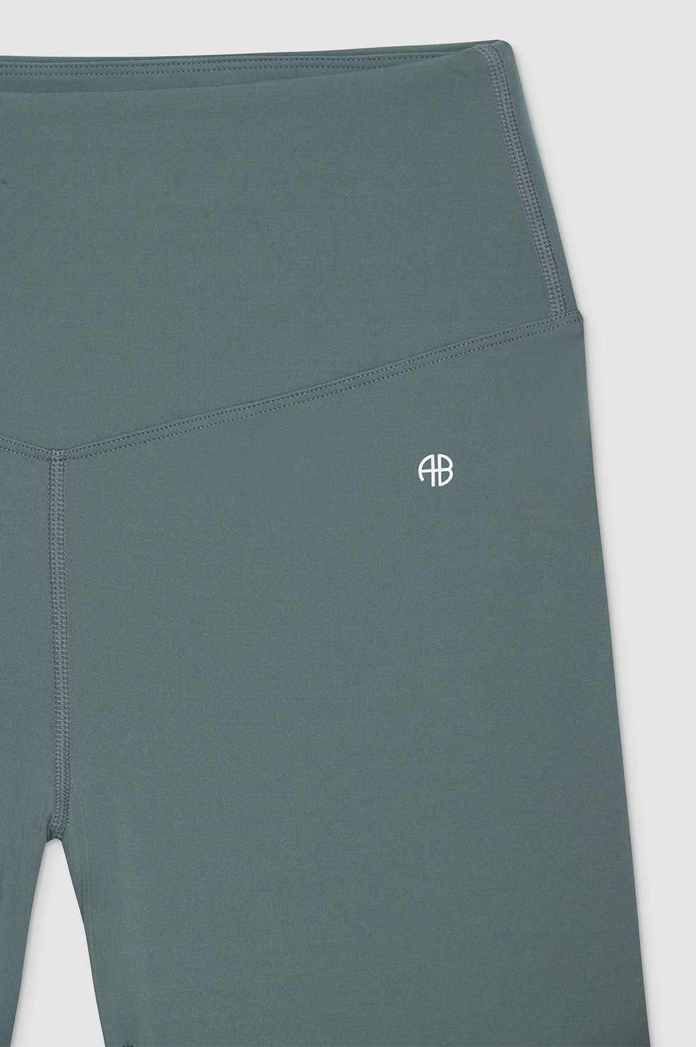 ANINE BING Blake Biker Short - Dark Sage - Detail View