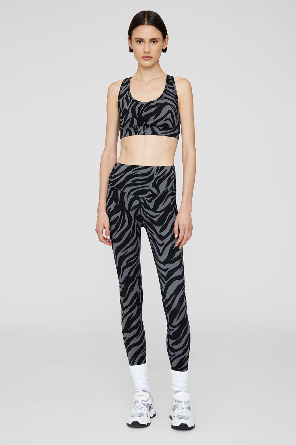 ANINE BING Blake Legging - Zebra Print - On Model Front