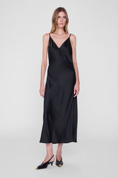 ANINE BING Blanca Midi Dress - Black - on model front