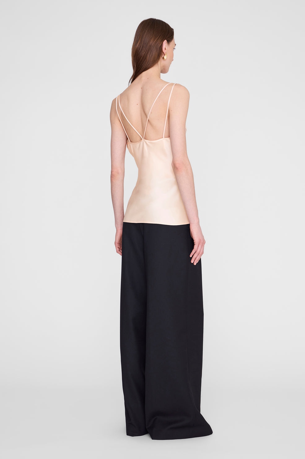 ANINE BING Blanca Top - Golden Beige - on model back