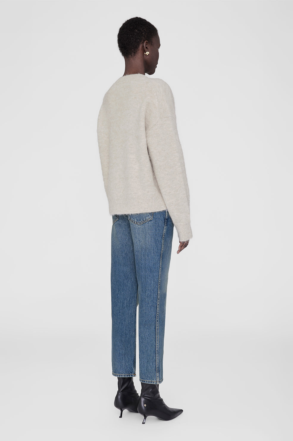 ANINE BING Bobbie Cardigan - Light Oat thumbnail