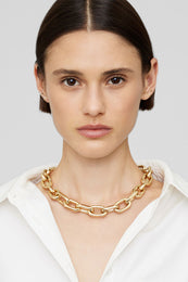 ANINE BING Bold Link Necklace - Gold - On Model