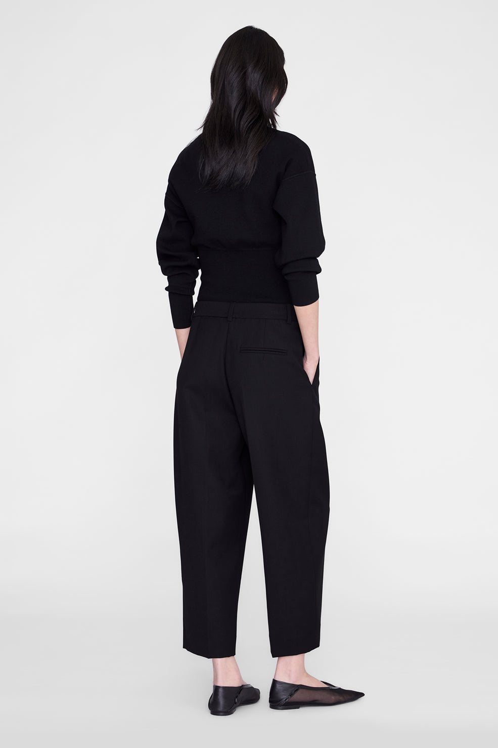 ANINE BING Brice Chino - Black- on model back