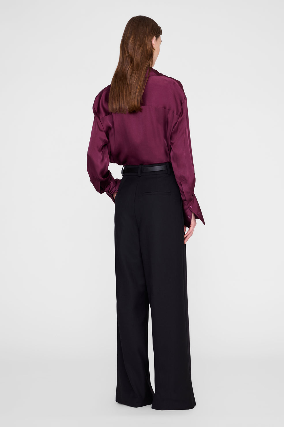 ANINE BING Bridget Shirt - Fig - on model back