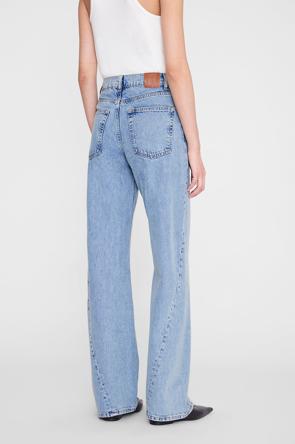 ANINE BING Brie Jean - Pale Azure - on model back detail