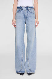 ANINE BING Brie Jean 33" - Reservoir Blue - on model front detail