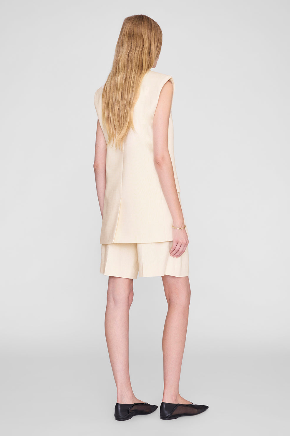 ANINE BING Bryson Short - Cream - on model back