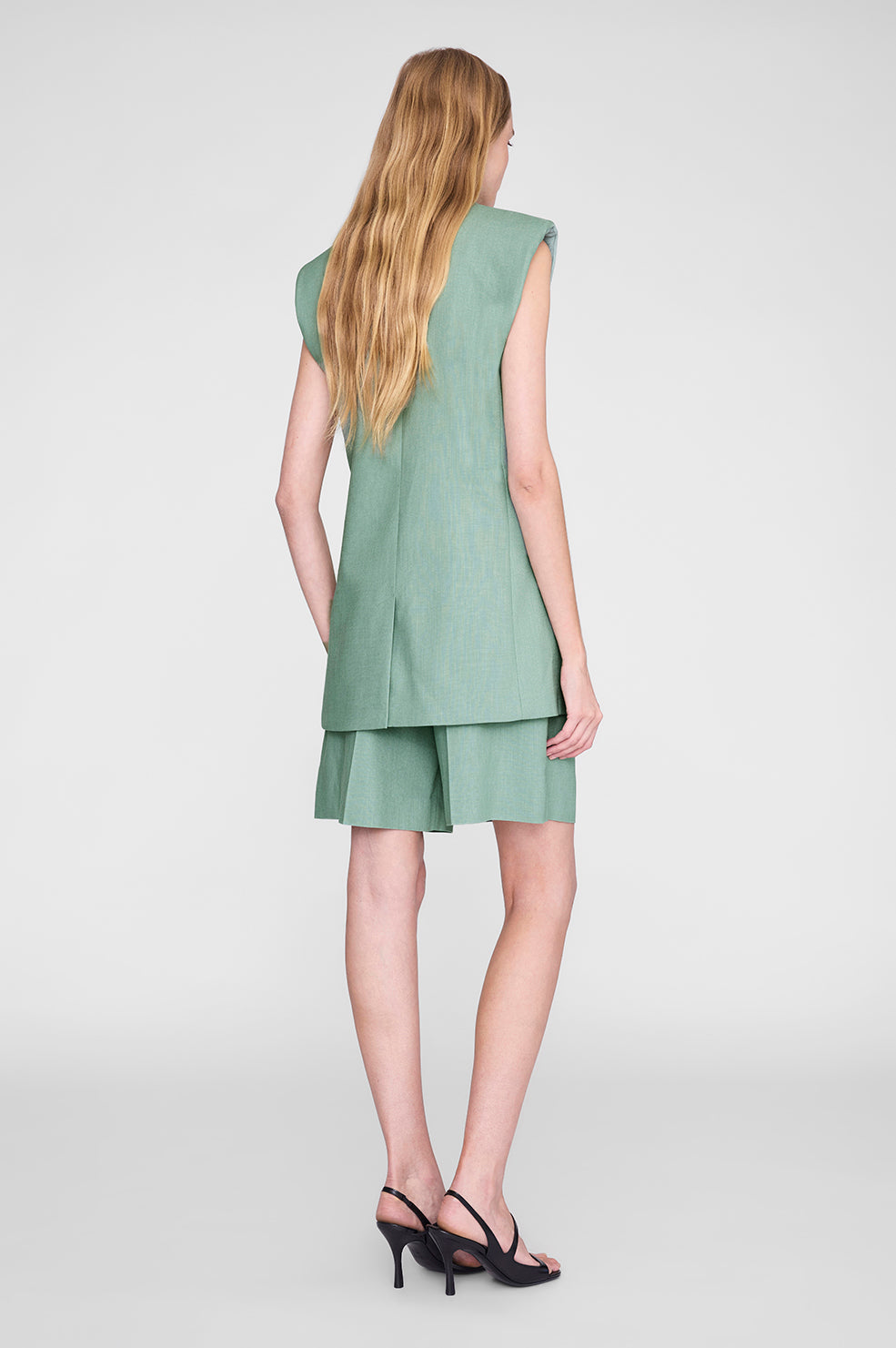 ANINE BING Bryson Short - Sea Foam Green - on model back