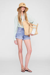 ANINE BING Cabana Bucket Hat - Natural - on model front