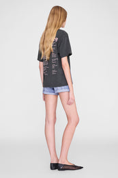 ANINE BING Cade Tee Smiley - Washed Grey - on model back