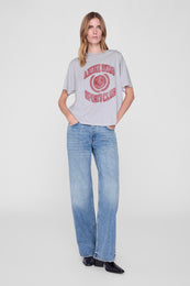 ANINE BING Cade Tee Collegiate - Grey - front view - on model front