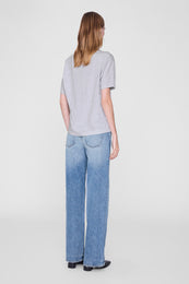 ANINE BING Cade Tee Collegiate - Grey - front view - on model back