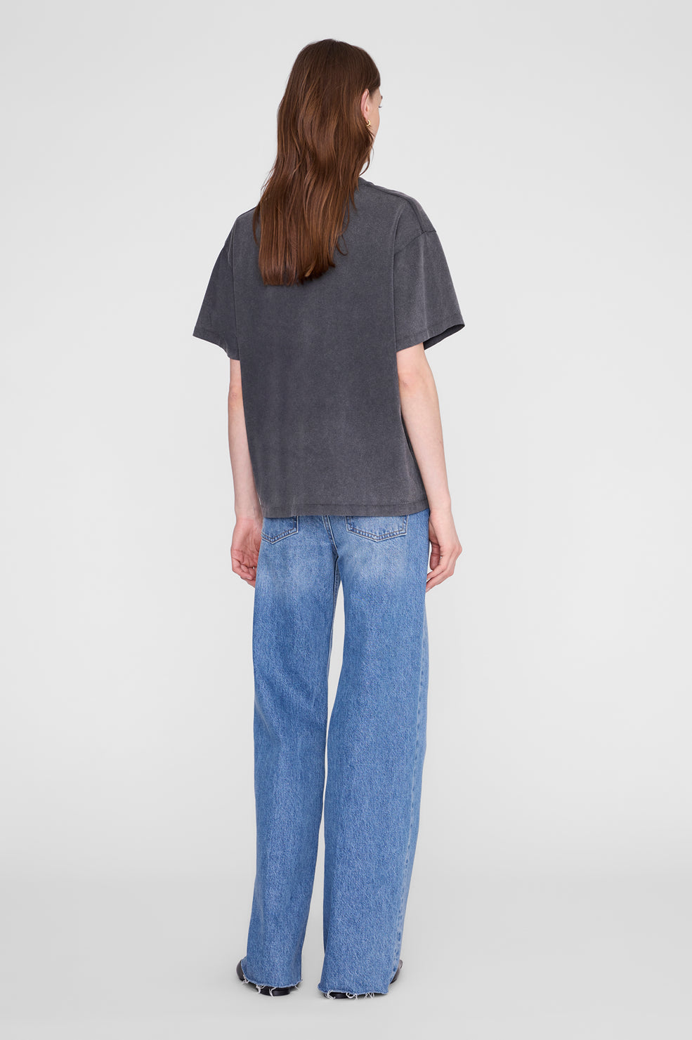 ANINE BING Cade Tee Tiger Bing - Washed Black - on model back