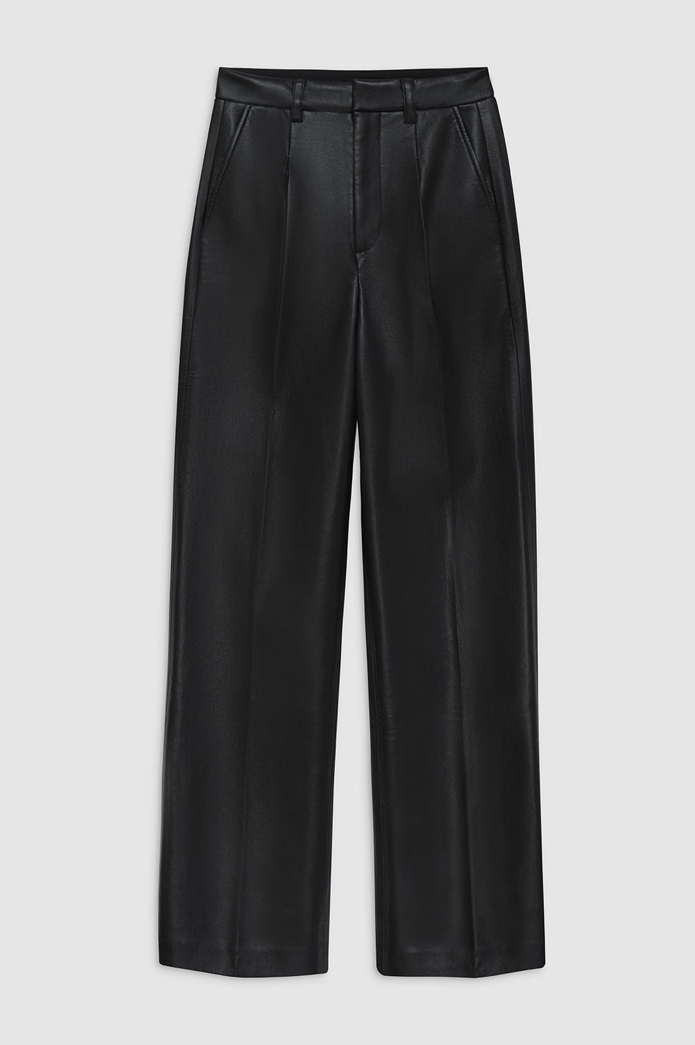 ANINE BING Carmen Pant - Black Recycled Leather - Front View