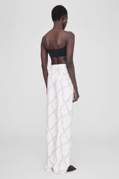 ANINE BING Carrie Pant - Cream And Tan Link Print - On Model Back