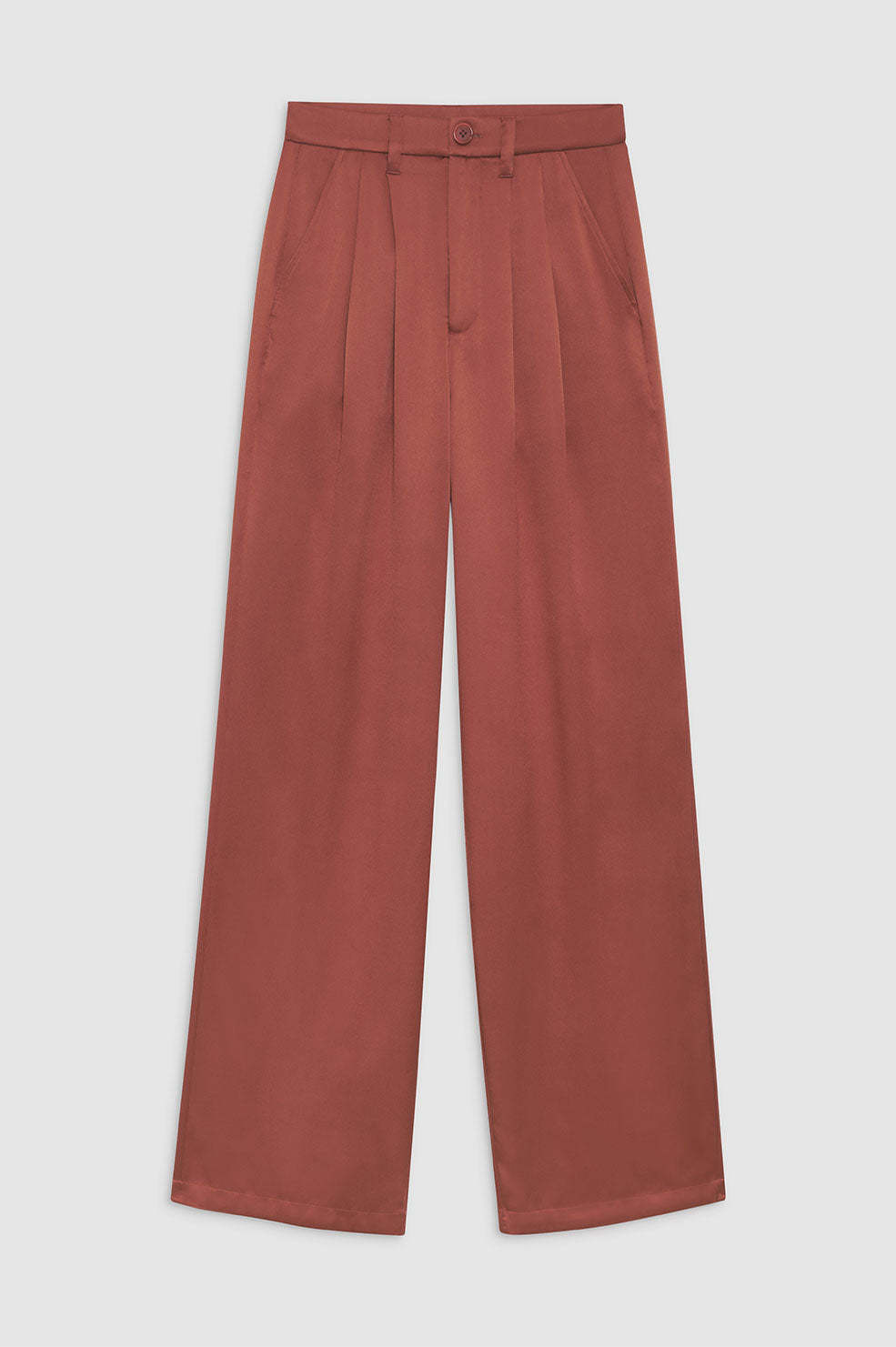 ANINE BING Carrie Pant - Terracotta Silk - Front View