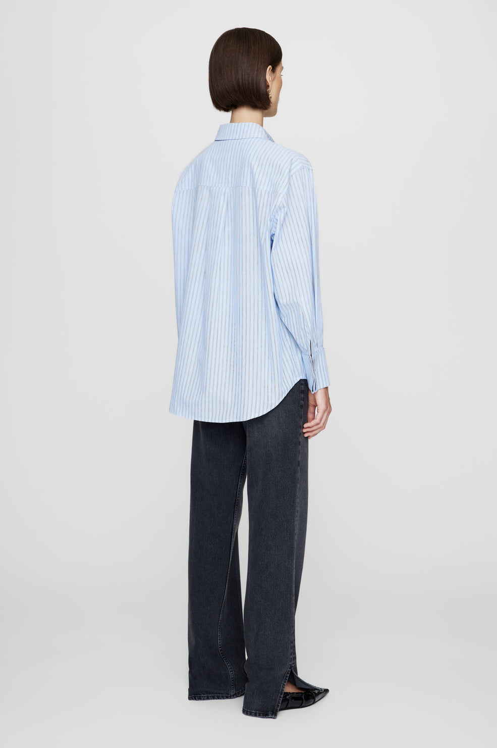 ANINE BING Catherine Shirt - Blue And White Stripe