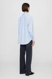 ANINE BING Catherine Shirt - Blue And White Stripe - On Model Back