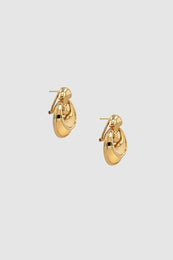 ANINE BING Chunky Crescent Earrings - 14k Gold - Side View