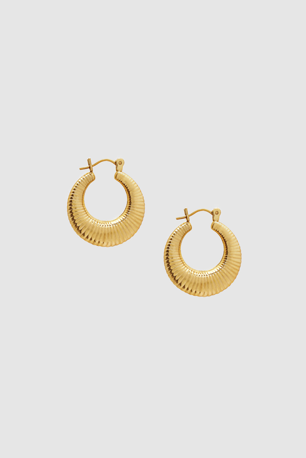 ANINE BING Chunky Coil Hoop Earrings - 14k Gold - Front View