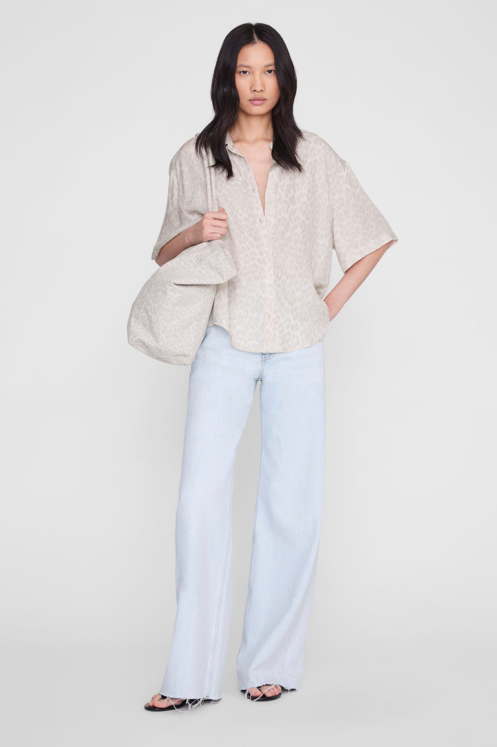 Coco Shirt - Washed White Leopard