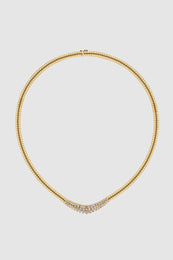 ANINE BING Coil Diamond Necklace - 14k Gold - Front View