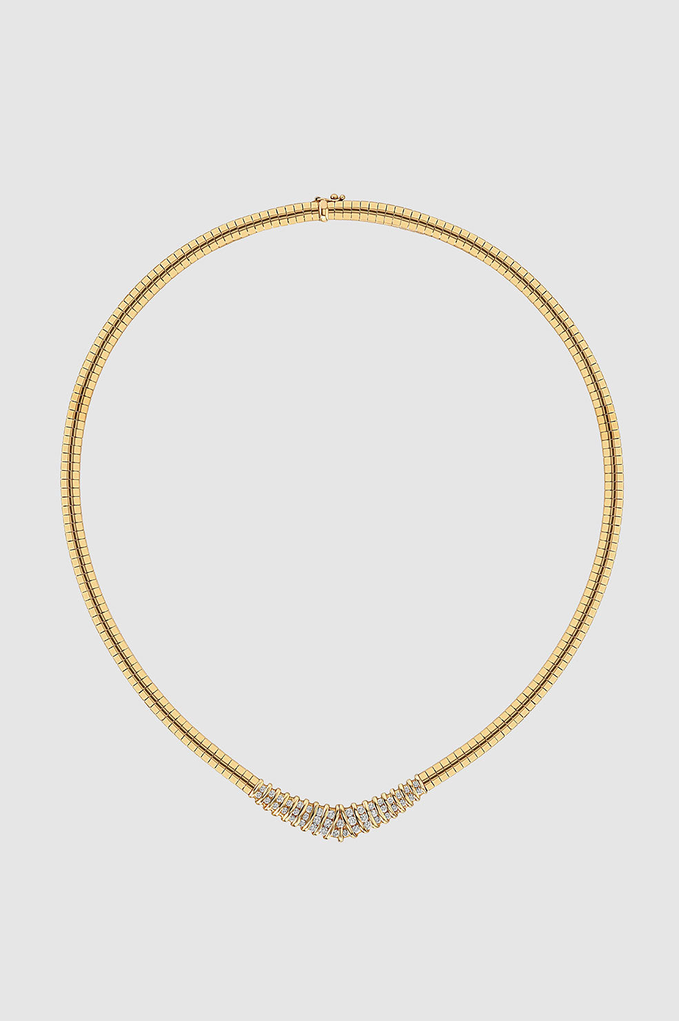 ANINE BING Coil Diamond Necklace - 14k Gold - Front View