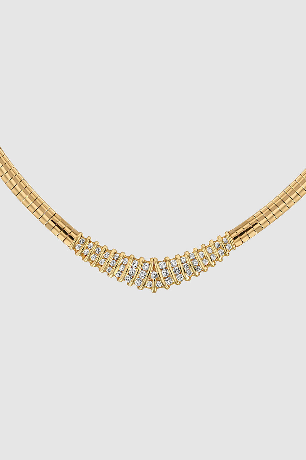 ANINE BING Coil Diamond Necklace - 14k Gold - Detail View