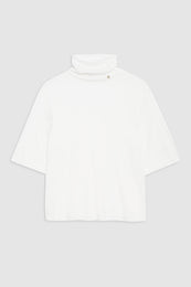 ANINE BING Corbin Tee - Off White Cashmere Blend - Front View