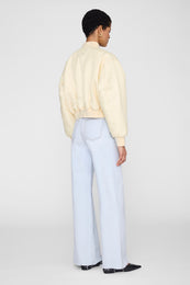 ANINE BING Cropped Leon Bomber - Butter Yellow - on model back