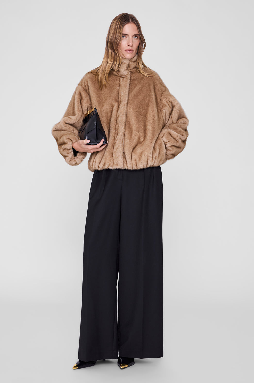 ANINE BING Cyrus Jacket - Beige - on model front